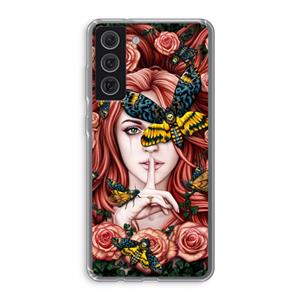 CaseCompany Lady Moth: Samsung Galaxy S21 FE Transparant Hoesje