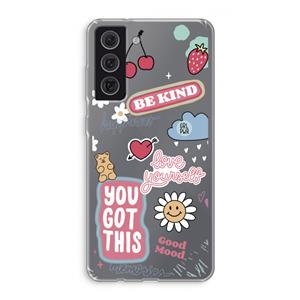 CaseCompany Positivity: Samsung Galaxy S21 FE Transparant Hoesje