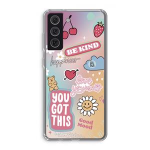 CaseCompany Positivity: Samsung Galaxy S21 FE Transparant Hoesje