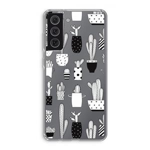 CaseCompany Cactusmotief: Samsung Galaxy S21 FE Transparant Hoesje