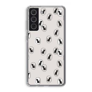 CaseCompany Miauw: Samsung Galaxy S21 FE Transparant Hoesje