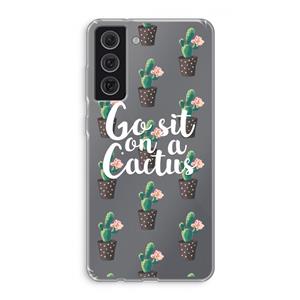 CaseCompany Cactus quote: Samsung Galaxy S21 FE Transparant Hoesje