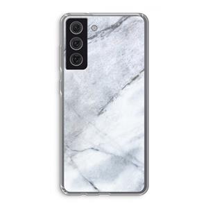 CaseCompany Witte marmer: Samsung Galaxy S21 FE Transparant Hoesje