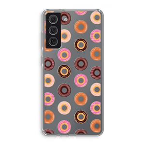 CaseCompany Donuts: Samsung Galaxy S21 FE Transparant Hoesje
