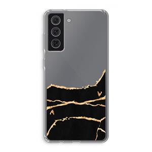 CaseCompany Gouden marmer: Samsung Galaxy S21 FE Transparant Hoesje