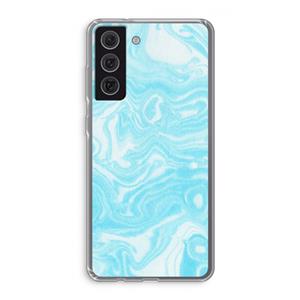 CaseCompany Waterverf blauw: Samsung Galaxy S21 FE Transparant Hoesje