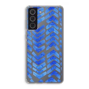 CaseCompany Blauwe pijlen: Samsung Galaxy S21 FE Transparant Hoesje