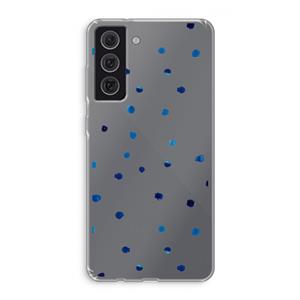 CaseCompany Blauwe stippen: Samsung Galaxy S21 FE Transparant Hoesje