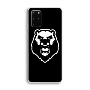 CaseCompany Angry Bear (black): Samsung Galaxy S20 Plus Transparant Hoesje