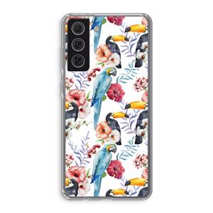 CaseCompany Bloemen tukan: Samsung Galaxy S21 FE Transparant Hoesje