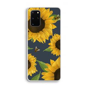 CaseCompany Sunflower and bees: Samsung Galaxy S20 Plus Transparant Hoesje