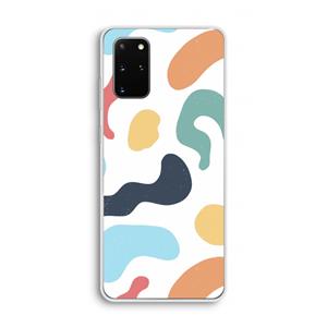 CaseCompany Memphis Shapes Blue: Samsung Galaxy S20 Plus Transparant Hoesje