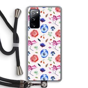 CaseCompany Bloemetjes: Samsung Galaxy S20 FE / S20 FE 5G Transparant Hoesje met koord