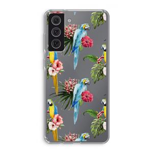 CaseCompany Kleurrijke papegaaien: Samsung Galaxy S21 FE Transparant Hoesje