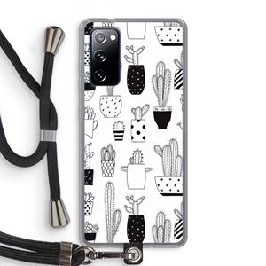 CaseCompany Cactusmotief: Samsung Galaxy S20 FE / S20 FE 5G Transparant Hoesje met koord