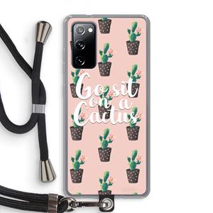CaseCompany Cactus quote: Samsung Galaxy S20 FE / S20 FE 5G Transparant Hoesje met koord