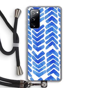 CaseCompany Blauwe pijlen: Samsung Galaxy S20 FE / S20 FE 5G Transparant Hoesje met koord