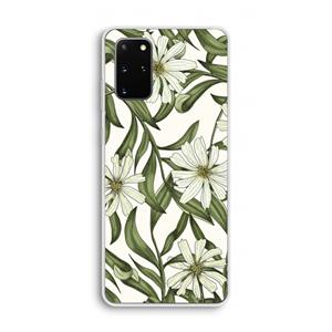CaseCompany Wit bloemenpatroon: Samsung Galaxy S20 Plus Transparant Hoesje