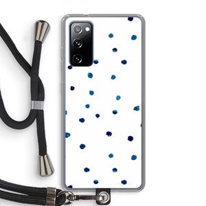 CaseCompany Blauwe stippen: Samsung Galaxy S20 FE / S20 FE 5G Transparant Hoesje met koord