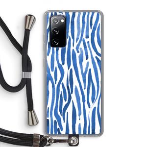 CaseCompany Blauwe nerven: Samsung Galaxy S20 FE / S20 FE 5G Transparant Hoesje met koord