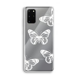 CaseCompany White butterfly: Samsung Galaxy S20 Plus Transparant Hoesje