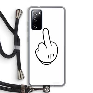 CaseCompany Middle finger white: Samsung Galaxy S20 FE / S20 FE 5G Transparant Hoesje met koord