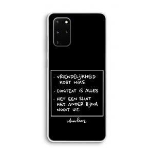 CaseCompany Mijn Motto's: Samsung Galaxy S20 Plus Transparant Hoesje