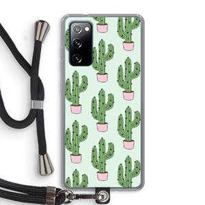 CaseCompany Cactus Lover: Samsung Galaxy S20 FE / S20 FE 5G Transparant Hoesje met koord