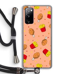 CaseCompany Chicken 'n Fries: Samsung Galaxy S20 FE / S20 FE 5G Transparant Hoesje met koord