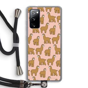 CaseCompany Alpacas: Samsung Galaxy S20 FE / S20 FE 5G Transparant Hoesje met koord