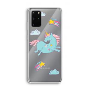CaseCompany Vliegende eenhoorn: Samsung Galaxy S20 Plus Transparant Hoesje