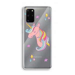 CaseCompany Roze eenhoorn: Samsung Galaxy S20 Plus Transparant Hoesje