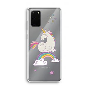 CaseCompany Regenboog eenhoorn: Samsung Galaxy S20 Plus Transparant Hoesje