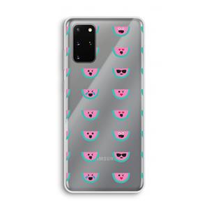 CaseCompany Smiley watermeloenprint: Samsung Galaxy S20 Plus Transparant Hoesje