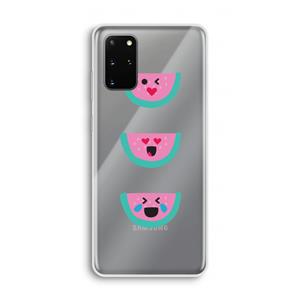 CaseCompany Smiley watermeloen: Samsung Galaxy S20 Plus Transparant Hoesje