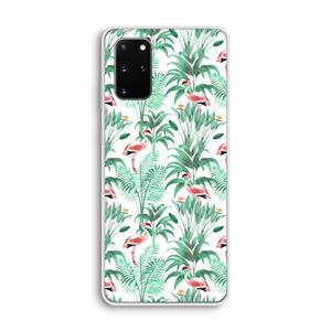 CaseCompany Flamingo bladeren: Samsung Galaxy S20 Plus Transparant Hoesje