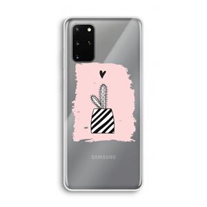 CaseCompany Zwart-wit cactus: Samsung Galaxy S20 Plus Transparant Hoesje