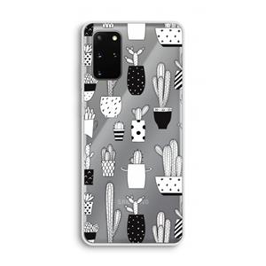 CaseCompany Cactusmotief: Samsung Galaxy S20 Plus Transparant Hoesje