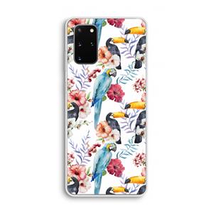 CaseCompany Bloemen tukan: Samsung Galaxy S20 Plus Transparant Hoesje
