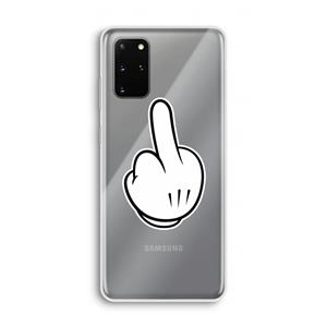 CaseCompany Middle finger black: Samsung Galaxy S20 Plus Transparant Hoesje