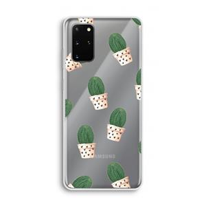 CaseCompany Cactusprint roze: Samsung Galaxy S20 Plus Transparant Hoesje