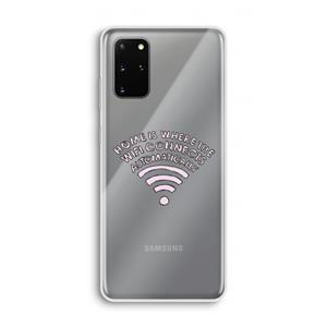CaseCompany Home Is Where The Wifi Is: Samsung Galaxy S20 Plus Transparant Hoesje