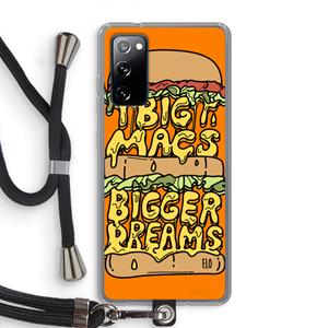 CaseCompany Big Macs Bigger Dreams: Samsung Galaxy S20 FE / S20 FE 5G Transparant Hoesje met koord