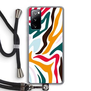 CaseCompany Colored Zebra: Samsung Galaxy S20 FE / S20 FE 5G Transparant Hoesje met koord
