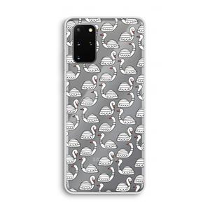 CaseCompany Zwanen: Samsung Galaxy S20 Plus Transparant Hoesje