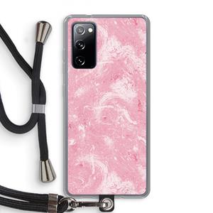CaseCompany Abstract Painting Pink: Samsung Galaxy S20 FE / S20 FE 5G Transparant Hoesje met koord