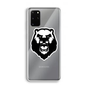 CaseCompany Angry Bear (white): Samsung Galaxy S20 Plus Transparant Hoesje