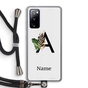 CaseCompany Charcoal Flora: Samsung Galaxy S20 FE / S20 FE 5G Transparant Hoesje met koord