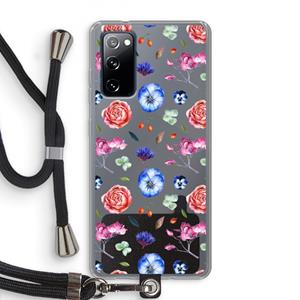 CaseCompany Bloemetjes: Samsung Galaxy S20 FE / S20 FE 5G Transparant Hoesje met koord