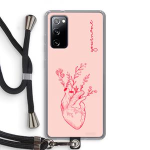 CaseCompany Blooming Heart: Samsung Galaxy S20 FE / S20 FE 5G Transparant Hoesje met koord